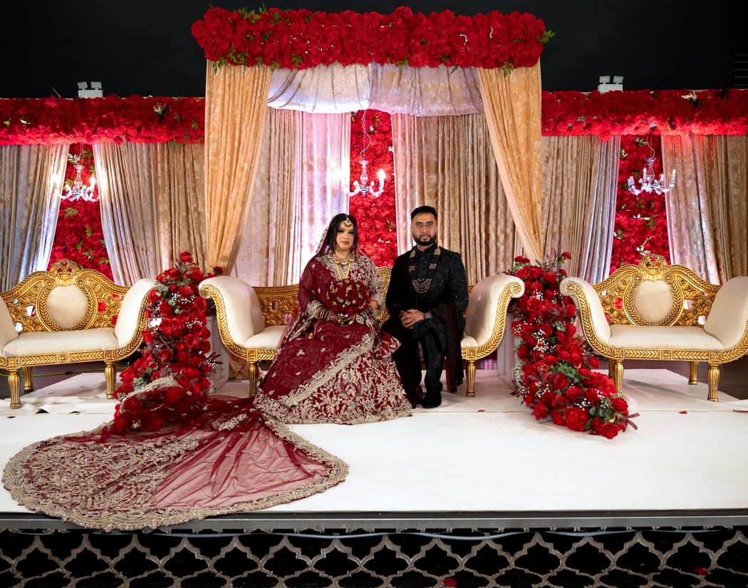 Wedding reception stage decoration