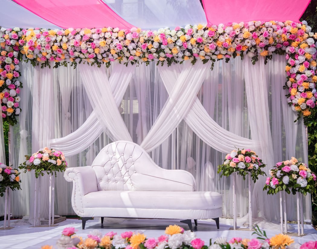 Wedding reception stage decoration